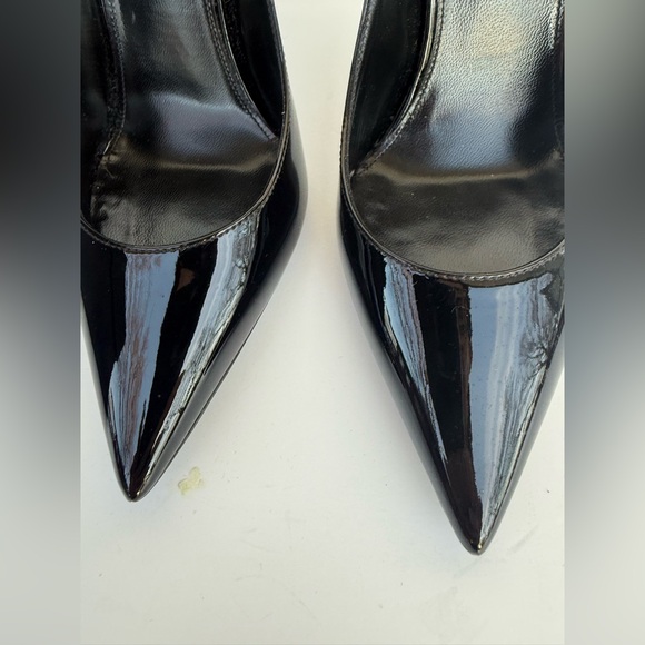 Authentic Saint Laurent Anja 105 Black Patent Leather Pumps Size 7.5 - Picture 5 of 14
